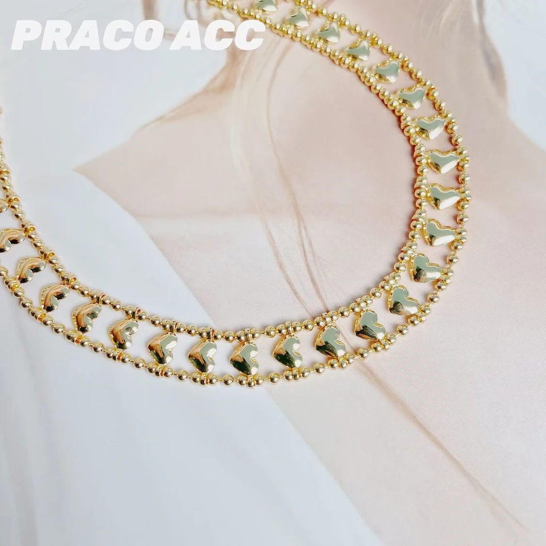 铜合金项链 C613 束带爱心项链