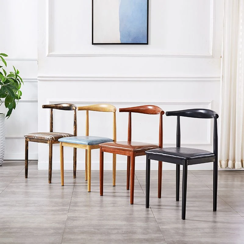 简约现代卧室家用餐桌椅宿舍牛角椅子凳子靠背书桌家用餐厅餐椅
