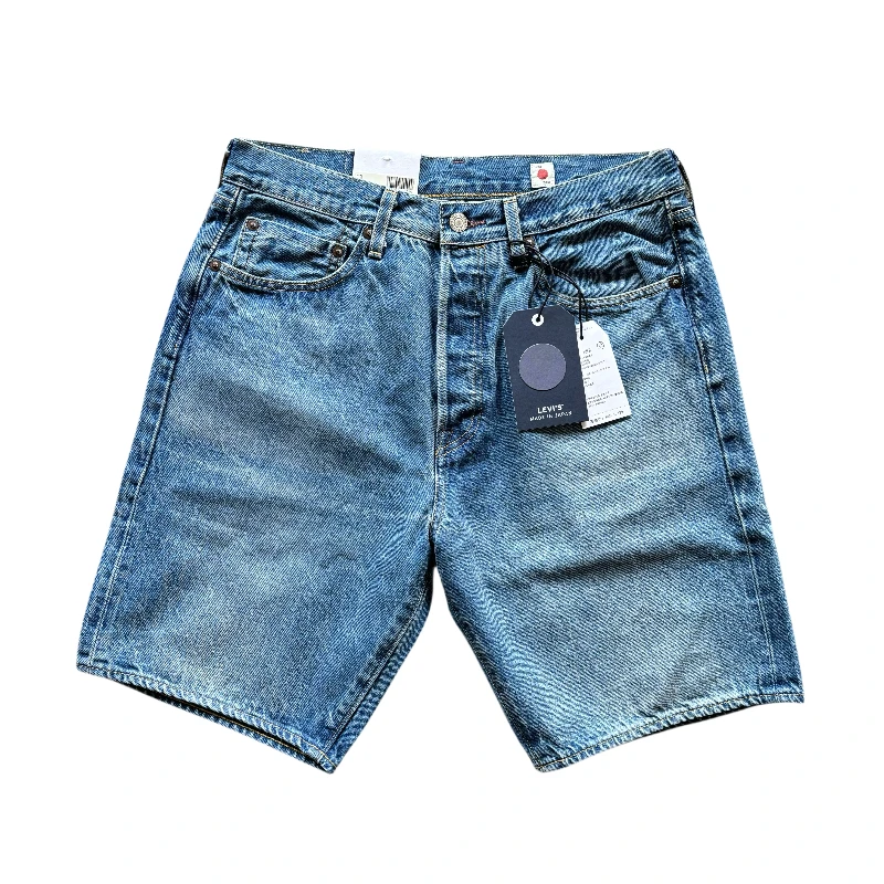 2024夏款 Levis 501 李维斯日本制赤耳丹宁男士蓝色水洗牛仔短裤