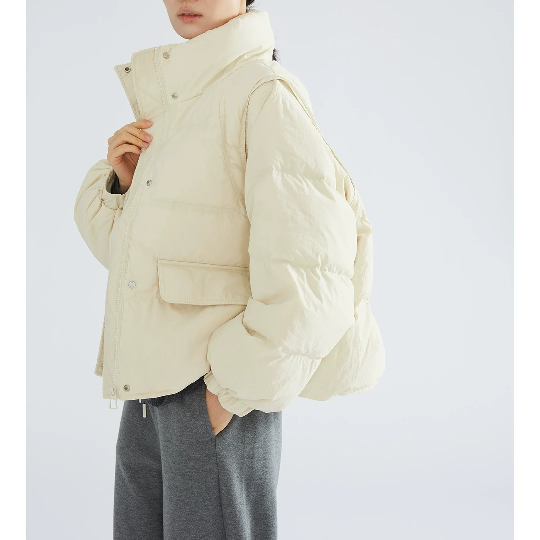 90白鸭绒立领宽松加厚羽绒服面包服保暖时尚休闲短外套YRD017