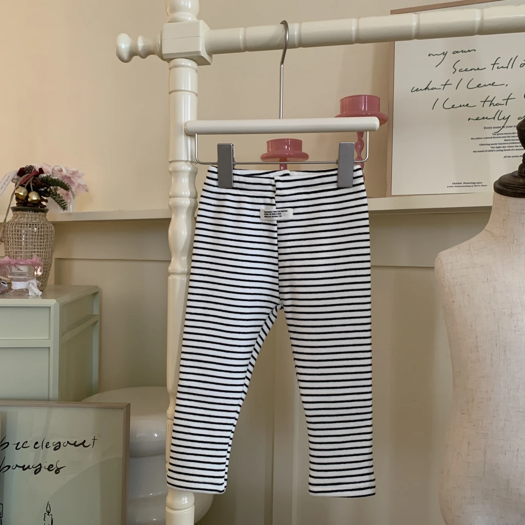 【样衣】四Hihoniya~2024春秋白色条纹喇叭裤