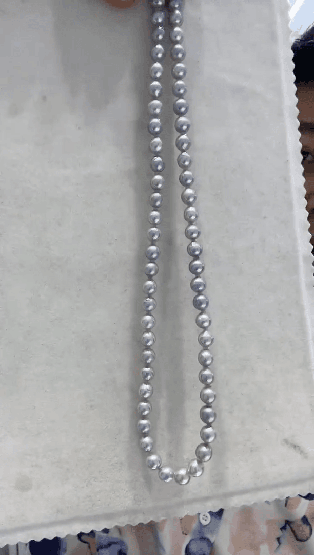 【闪购商品】海水珍珠项链未镶嵌akoya真多麻项链6-7mm 0042