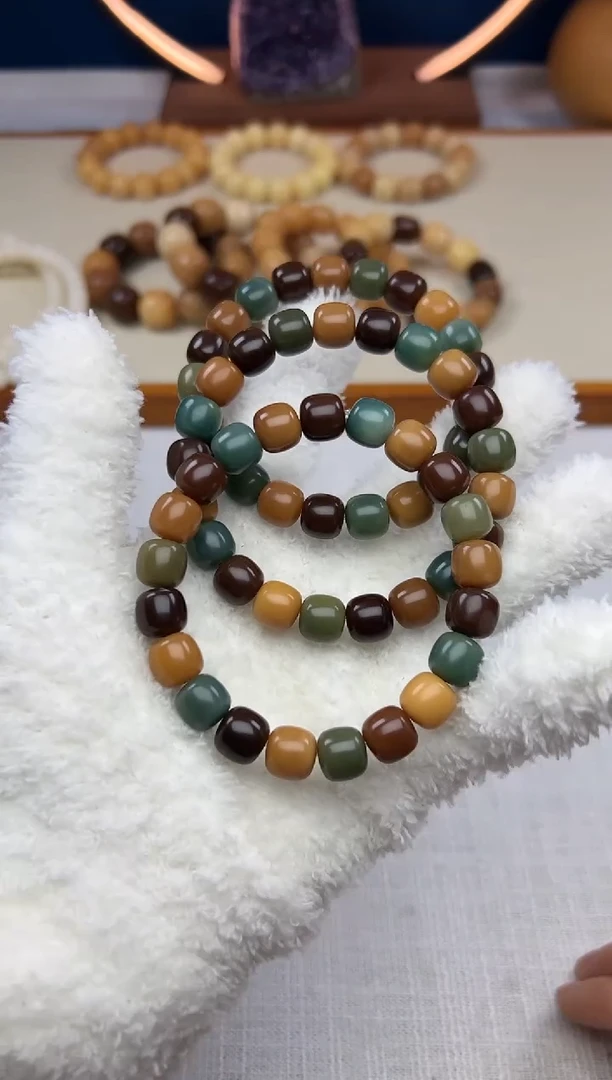 【闪购商品】菩提根/象牙果手串10*11手工干磨多宝2403