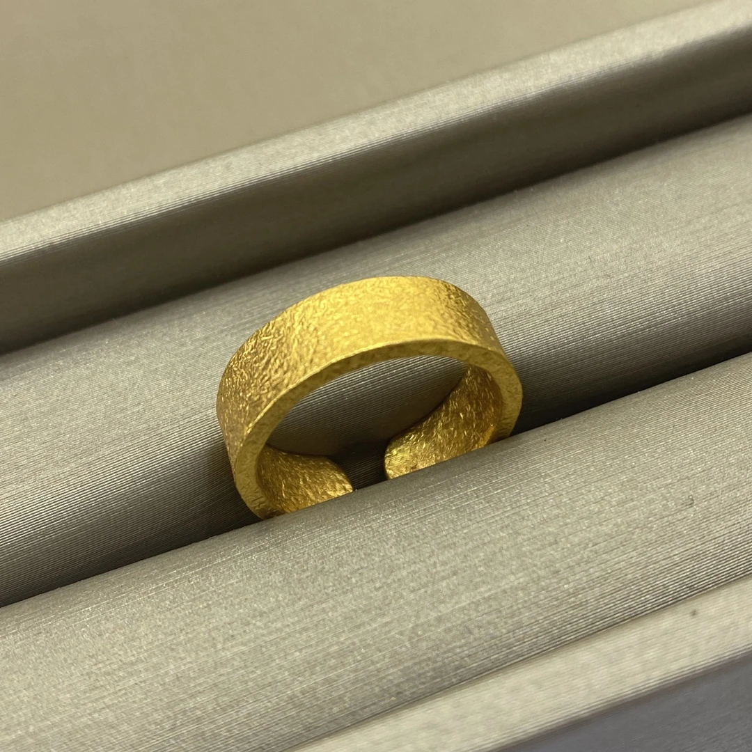 铜合金戒指 高级感古法纸醉金迷手工錾刻国潮饰品女小众设计复古