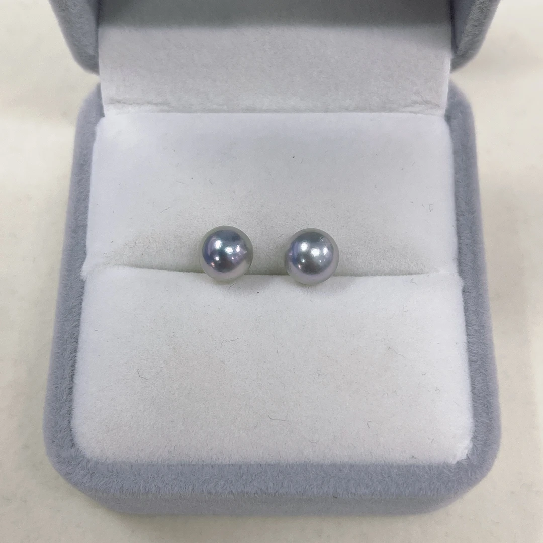 【HH】人鱼姬 | 18K金 7-8mm极光海水真多麻珍珠耳钉