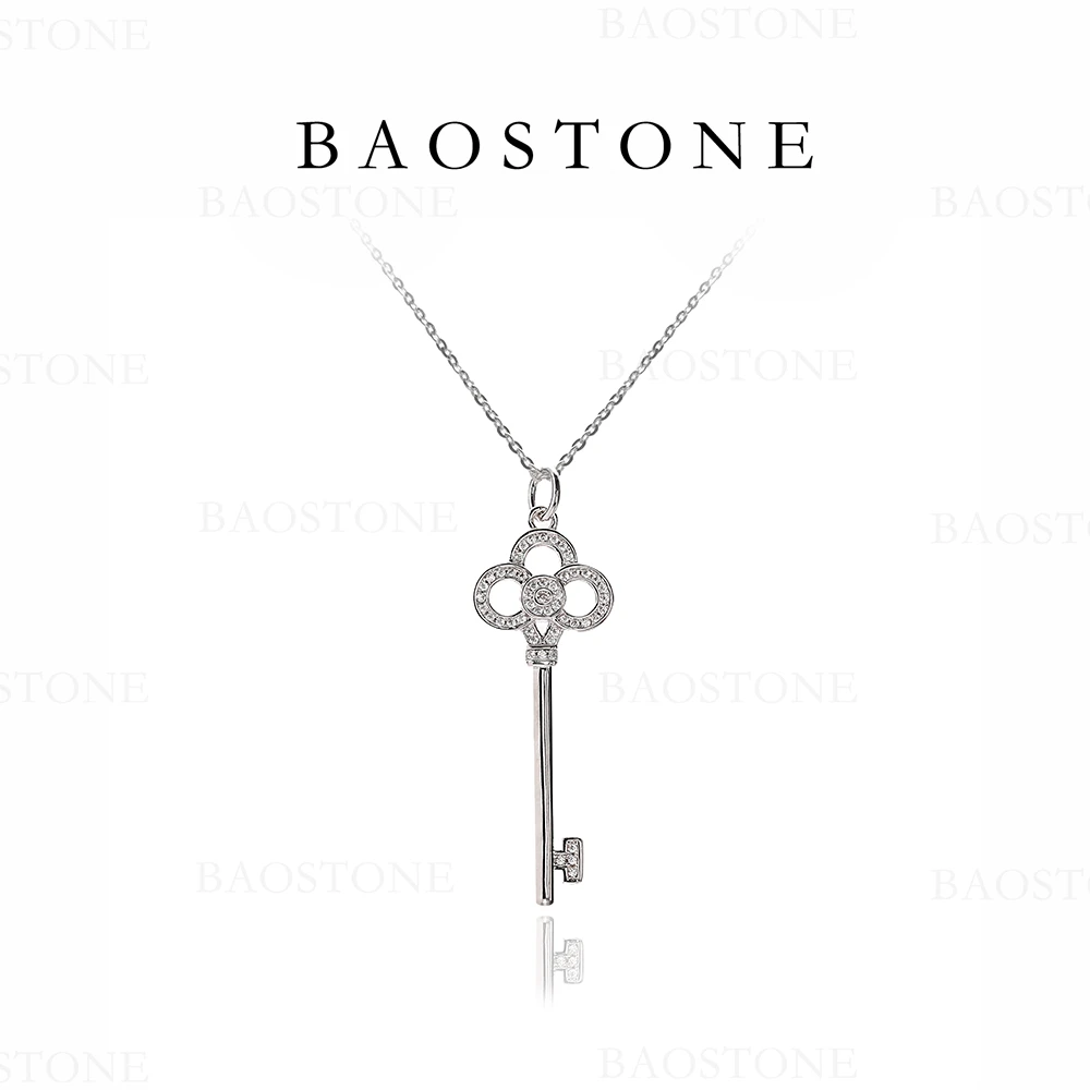 BAOSTONE 吊坠925银合成锆石 【钥匙项链】满钻轻奢欧美小众 T173