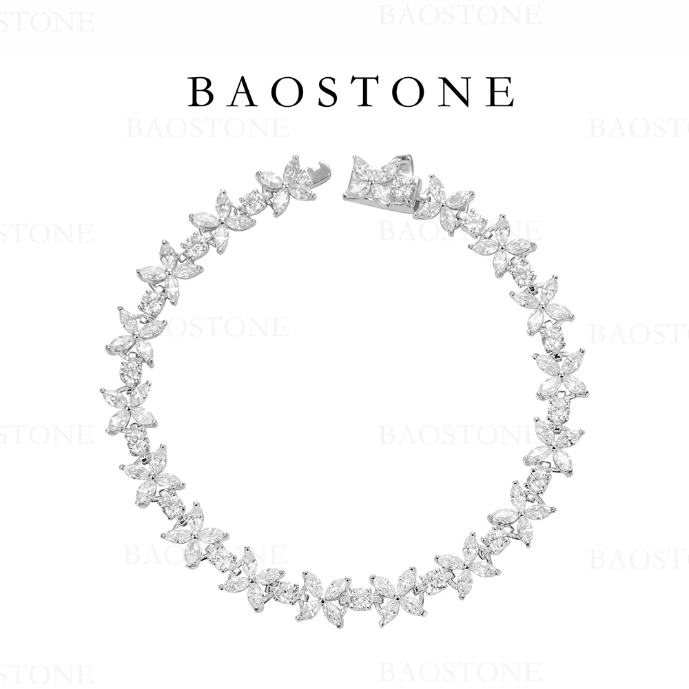 BAOSTONE 925银合成锆石手链 【爱丽丝蝴蝶手链】镶钻《A梦》s165