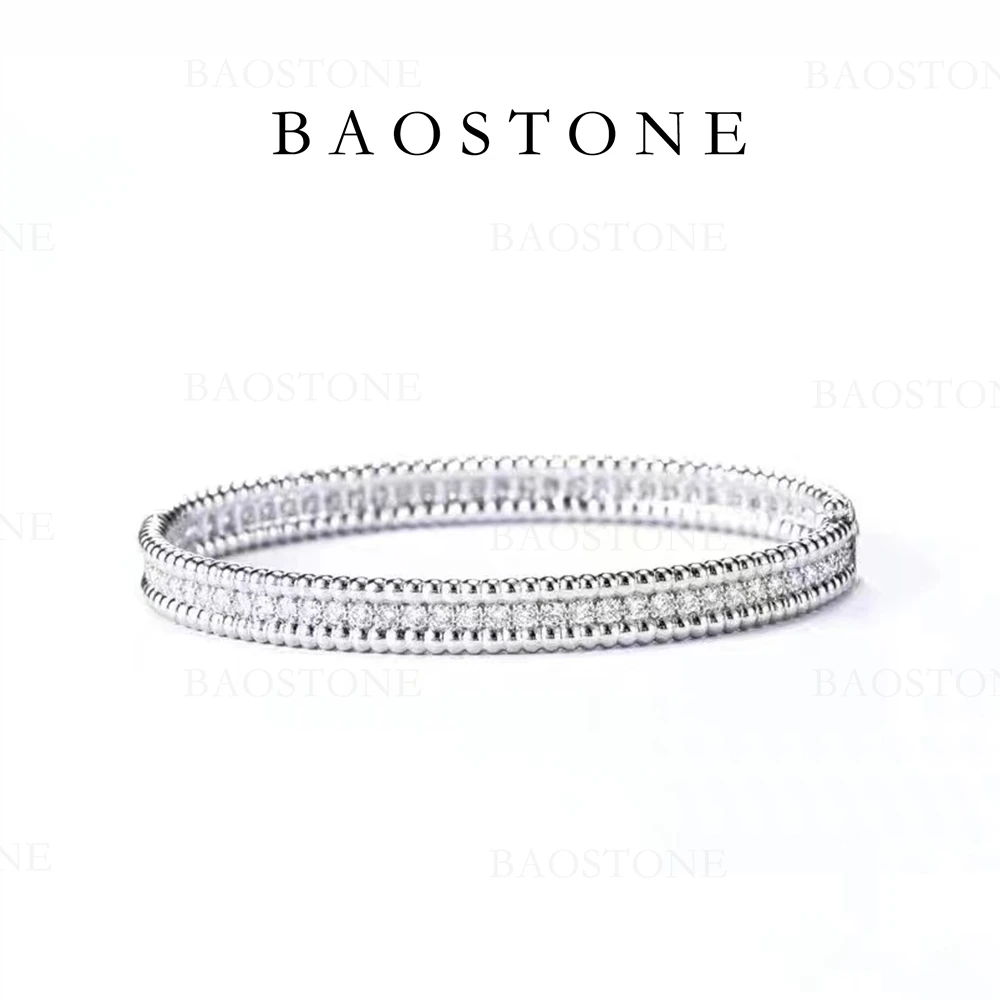 BAOSTONE 925银合成锆石手镯 【 梵家珠珠手镯】满钻气质轻奢 S99