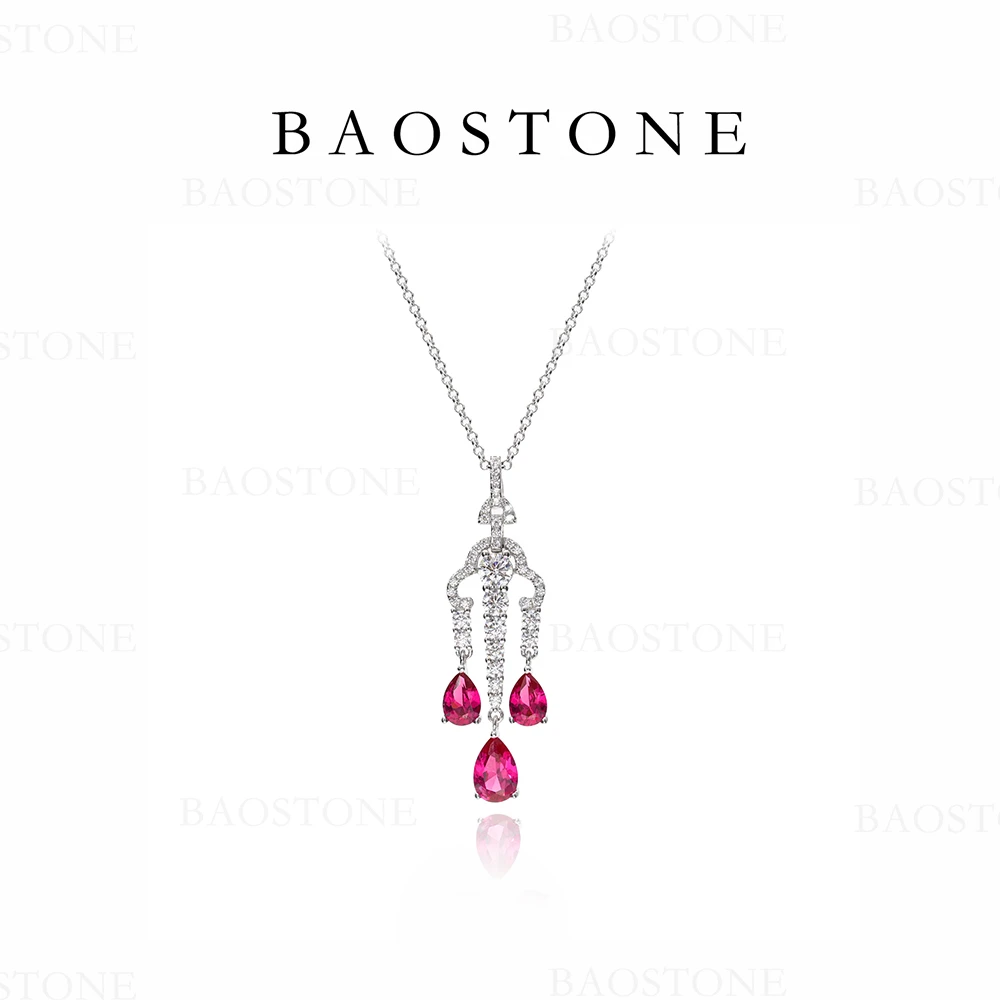 BAOSTONE 坠链均925银合成锆石 【海后项链】百搭气质灵动欧美T143