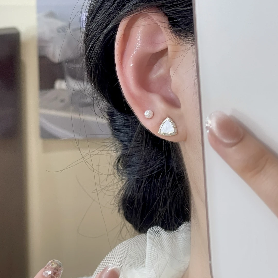韩芸汐 A-457 简约三角形耳钉套装女轻奢气质百搭耳饰