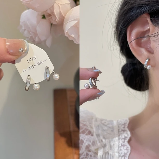 韩芸汐  A-107 珠珠气质百搭简约小众法式耳钉