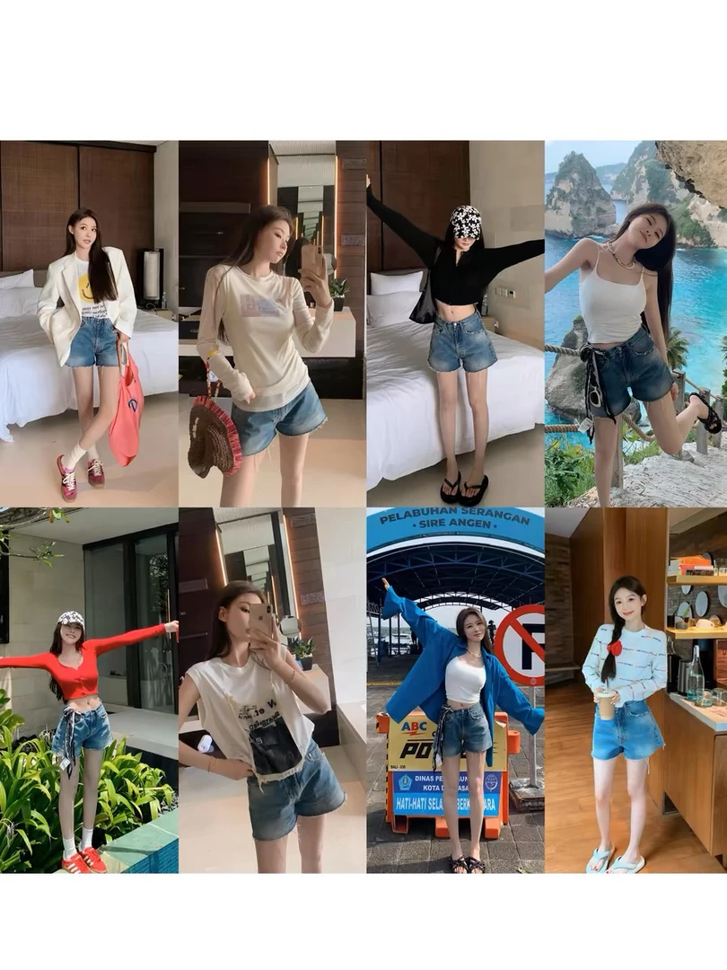 【满分裤！】毛边牛仔短裤 搭配帮手显瘦复古裤子