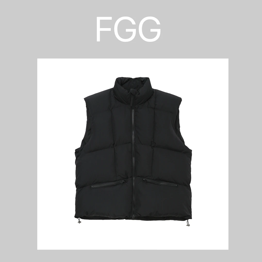 富贵秋冬新品美式高街轻薄立领重磅羽绒百搭简约纯色棉服马甲