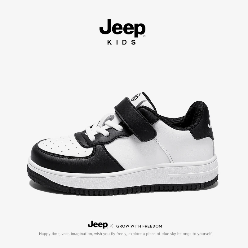 jeep男童运动鞋2024新款春季大童板鞋儿童小白鞋春秋百搭女童低帮