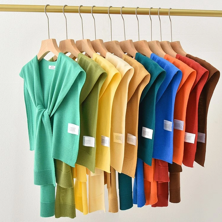 春秋针织披肩外搭女时尚洋气高档空调房搭肩绿色夏季薄款护颈纯色