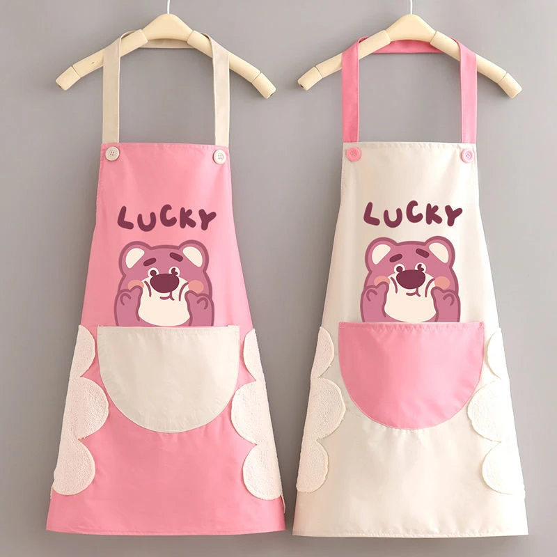 韩版卡通女防水防油厨房做饭家用围裙大人新款工作服围腰定制印字
