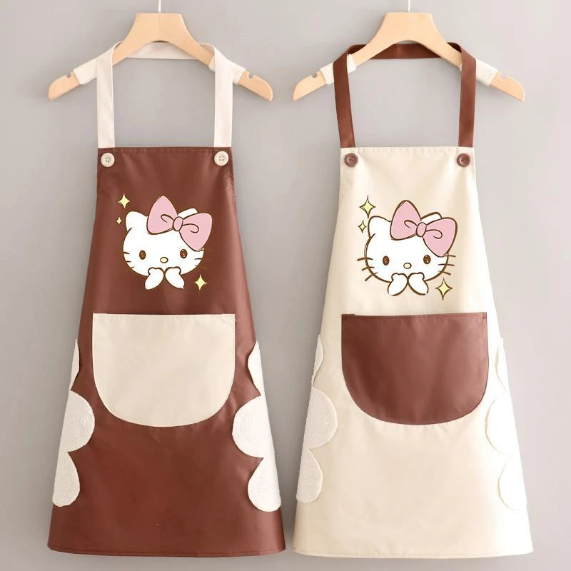 家用做饭防水女围裙夏新款可爱漂亮防油家务耐磨定制印字logo