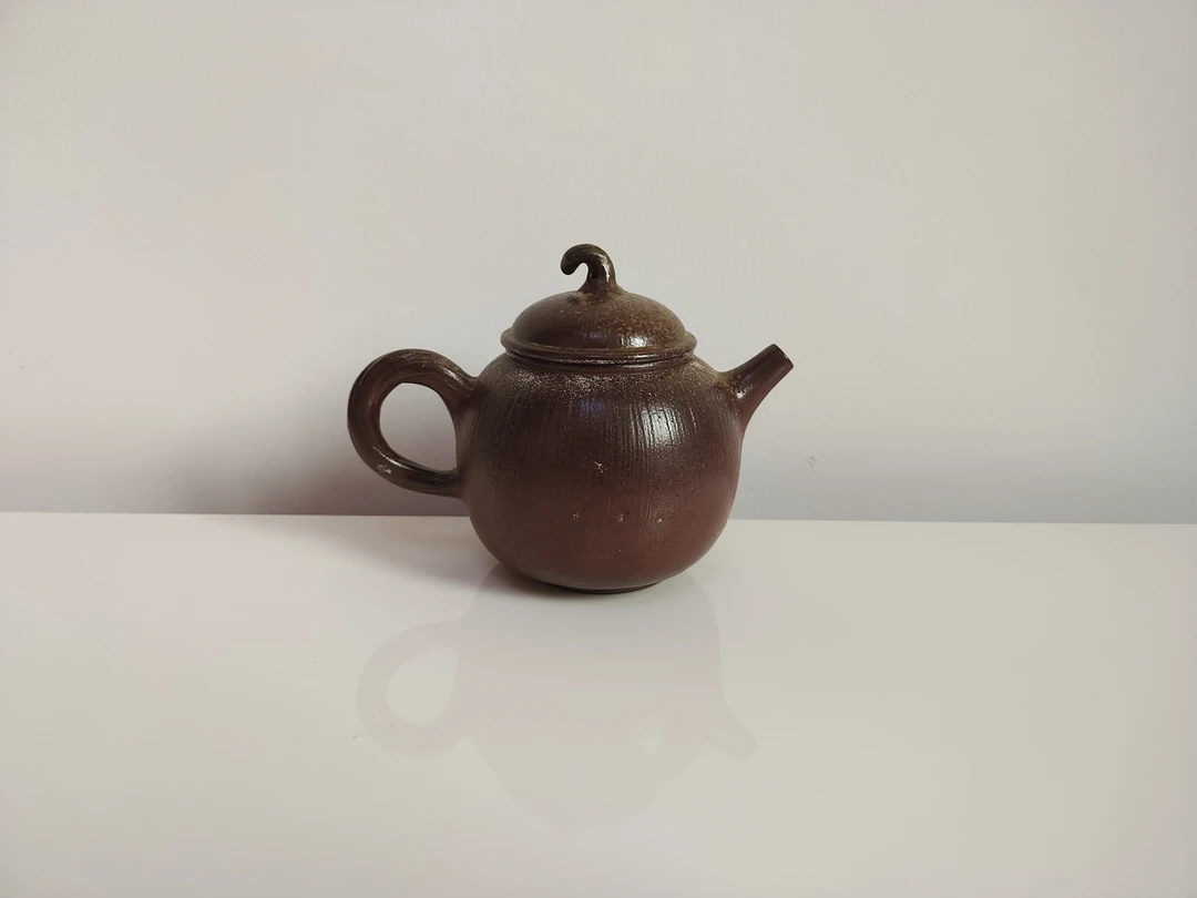 微瑕坭兴陶纯柴烧全手工观山系列南瓜壶150cc左右