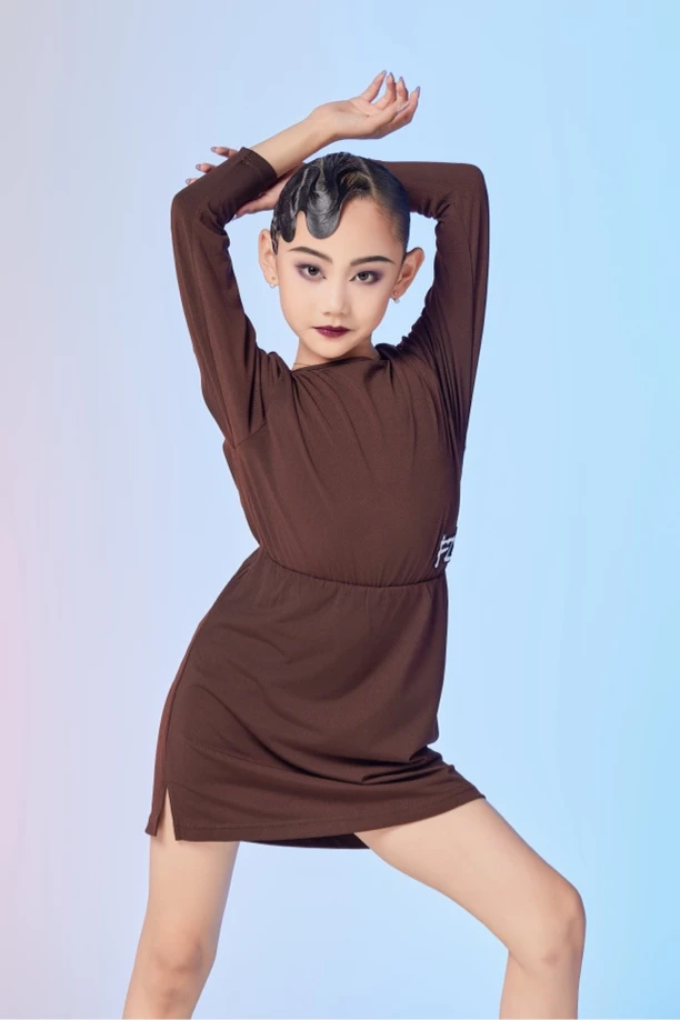FZS DANCE L221 秋季新款 咖色长袖连体练功服