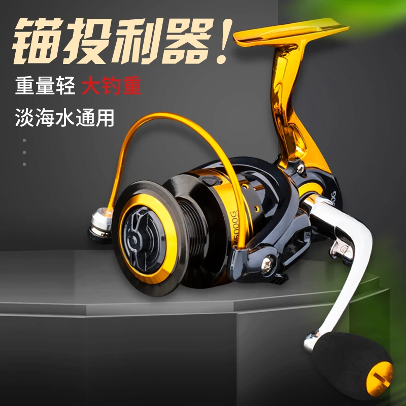 6轴全金属纺车轮大物远投轮无间隙海钓锚鱼轮斜口轮子路亚渔线轮