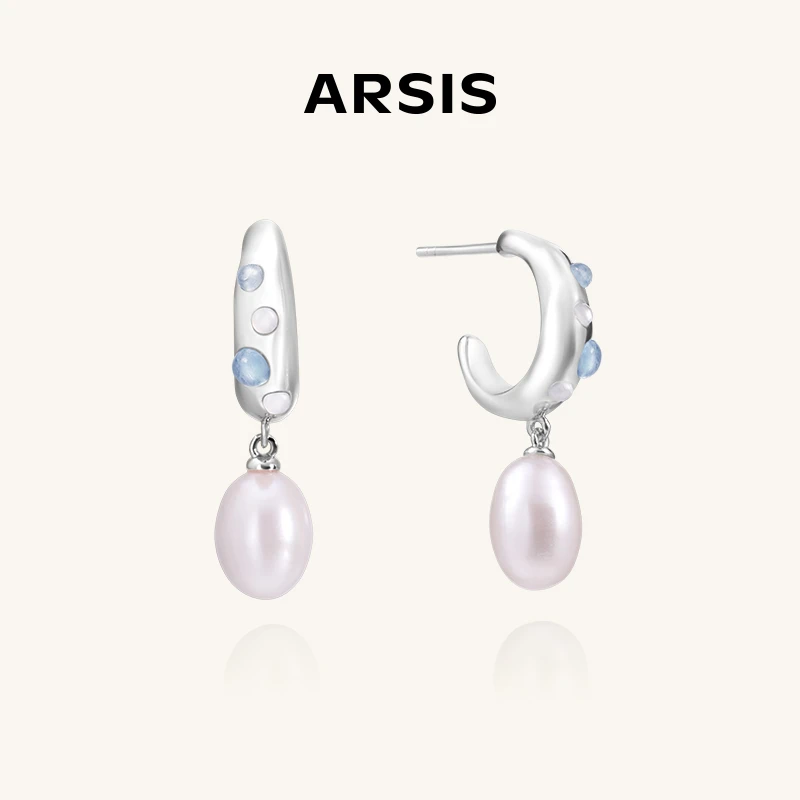 ARSIS流光波光月影耳坠精致独特耳环法七夕礼物素款冷淡风法式