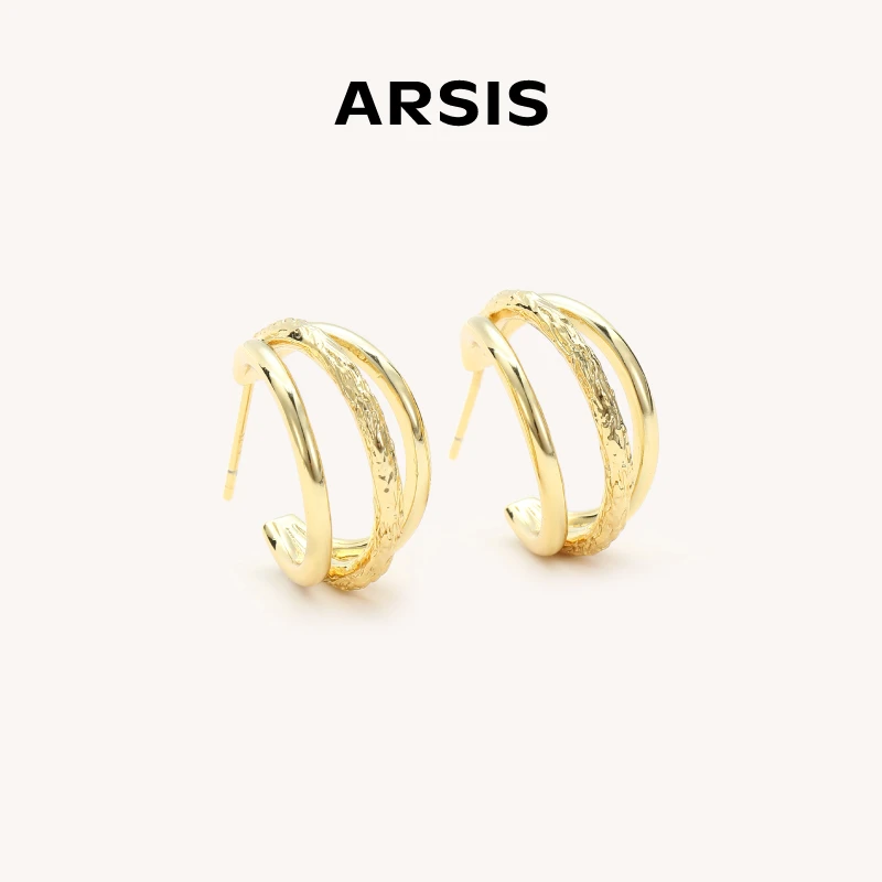 ARSIS三环耳圈法式轻奢小众设计精致气质七夕礼物个性素款简约