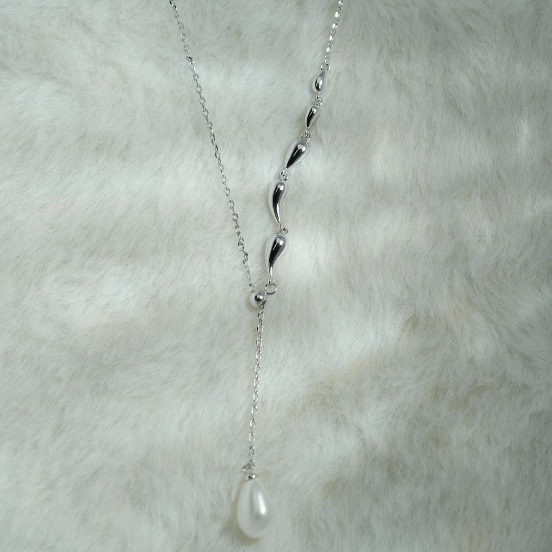 ARSIS人鱼Y字抽拉项链轻奢小众时尚饰品简约百搭精致七夕礼物