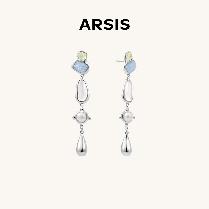 ARSIS流光莫奈花园长耳坠纯银S925精致法式复古时尚耳扣新款女L2