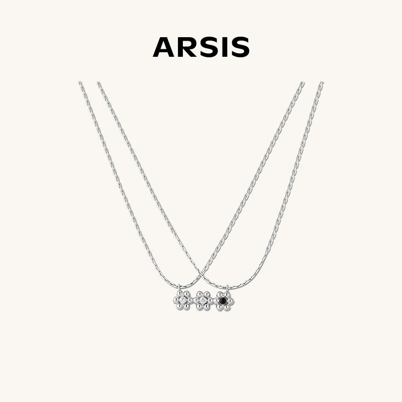 ARSIS繁绮系列立体三花叠链精致简约项链小众时尚七夕礼物叠戴