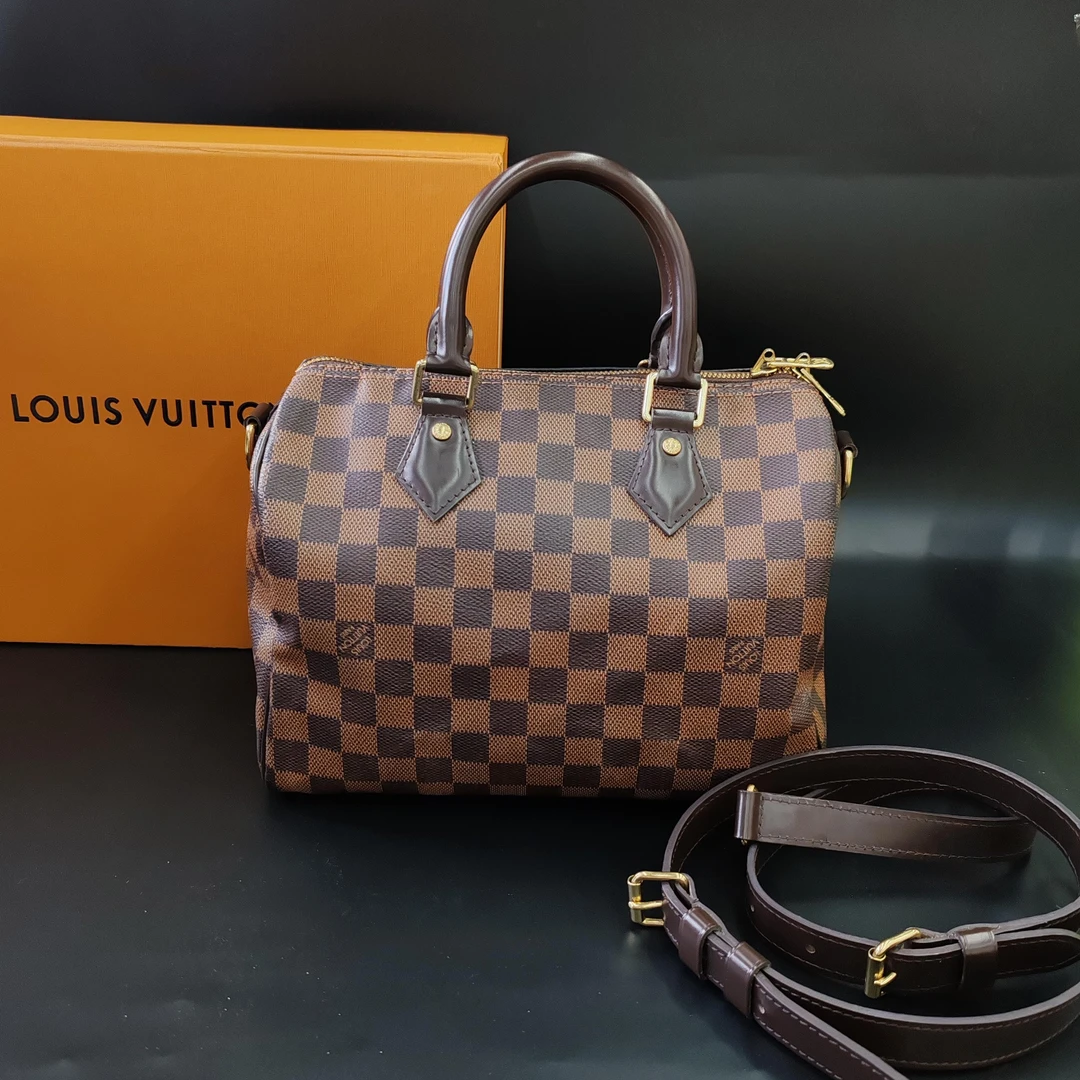 95新 LouisVuitton/路易威登 小鱼儿/棕棋盘sp25肩带款/4091997