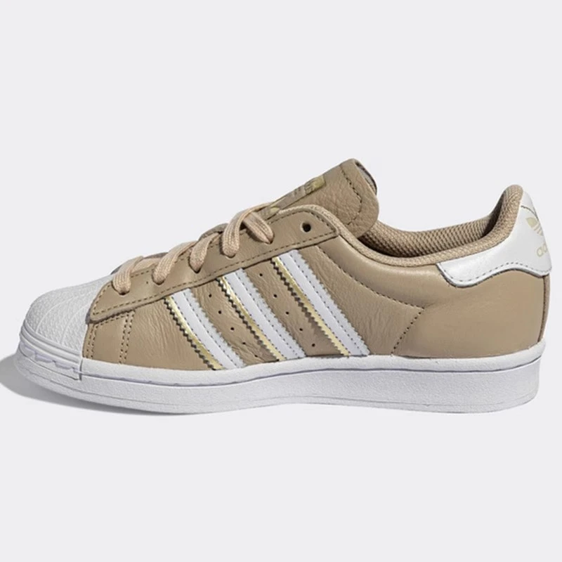 adidas originals Superstar舒适耐磨低帮板鞋女款浅棕GZ3454