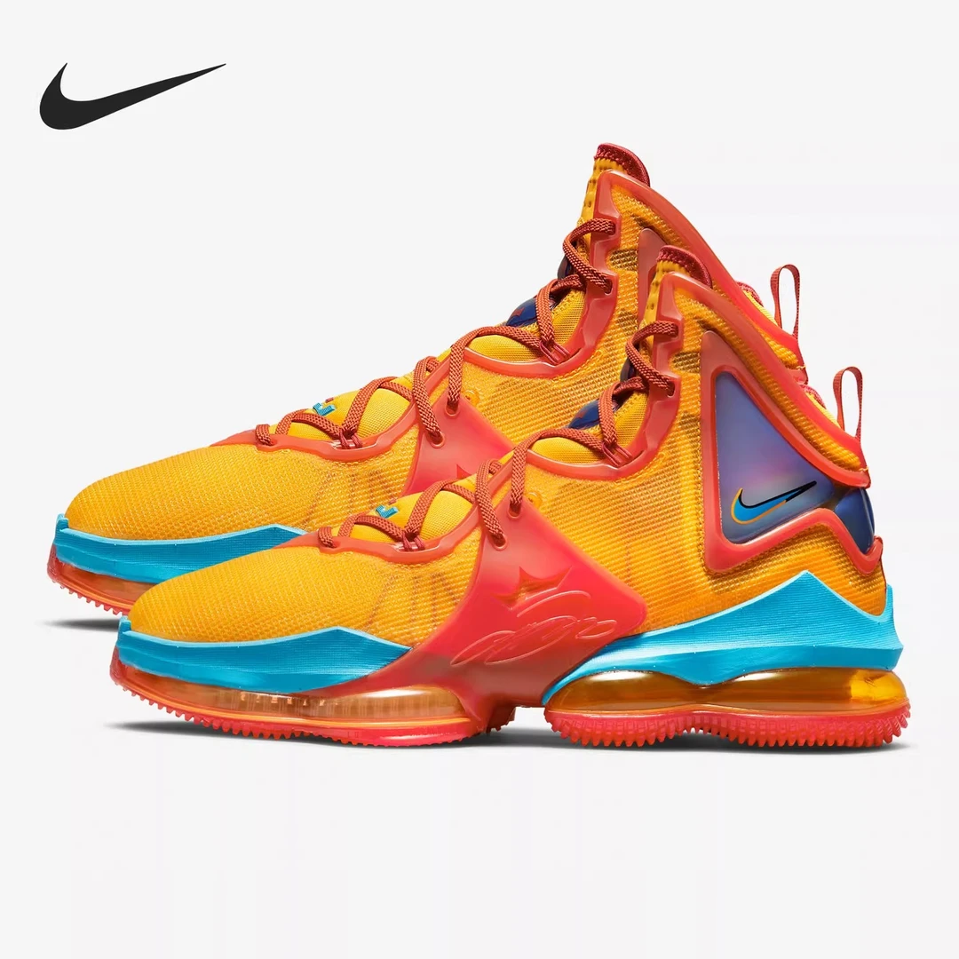 Nike Lebron 19大灌篮高帮实战篮球鞋男女同款蓝色 DC9342-800