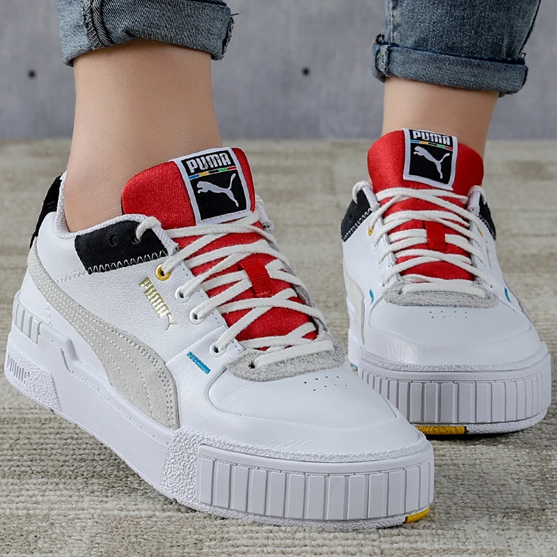 PUMA Cali 低帮板鞋女款白黑红 373908-01