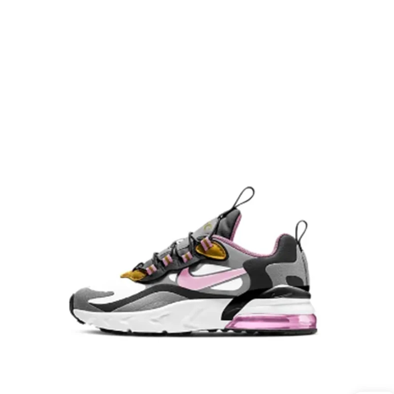 （微瑕）中童Nike Air Max 270 RT复古低帮跑步鞋灰白粉 BQ0102-017
