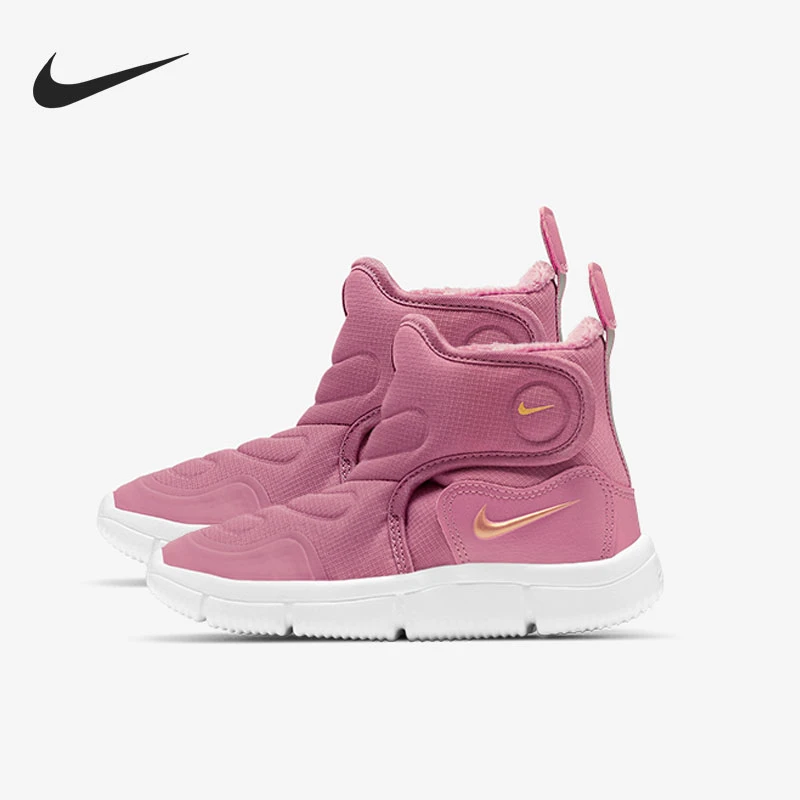 婴童Nike Novice运动加绒保暖防滑高帮雪地靴粉色 AV8338-600