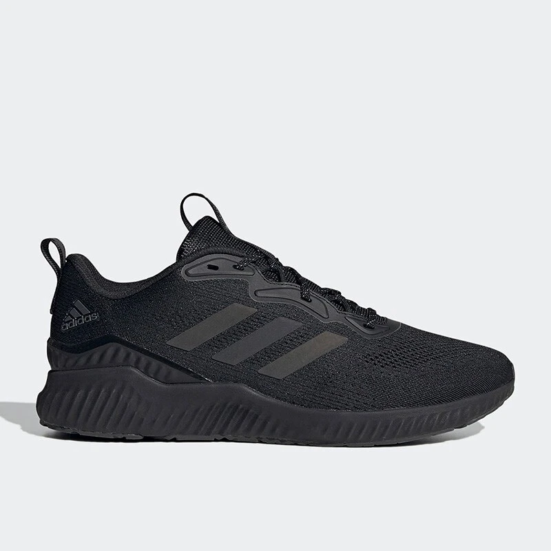 adidas 舒适透气耐磨低帮休闲跑步鞋轻便男款黑色 HQ3593