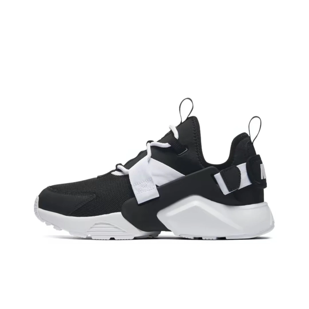 Nike Huarache City Low 熊猫 低帮 跑步鞋 女款 黑白AH6804-002