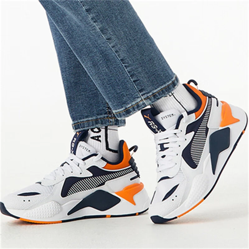 PUMA  减震透气轻便耐磨中帮 运动休闲鞋男女同款白灰橘369818-08