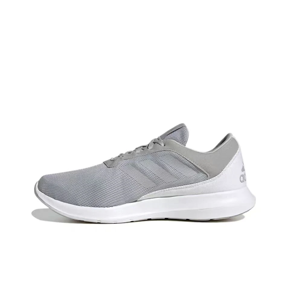 adidas Coreracer 轻便舒适 织物透气 低帮 休闲跑步鞋女灰FX3614