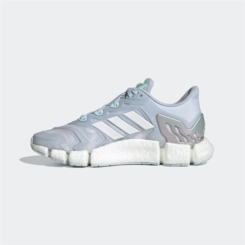 adidas  时尚复古休闲减震防滑低帮跑步鞋女款灰蓝 H67639