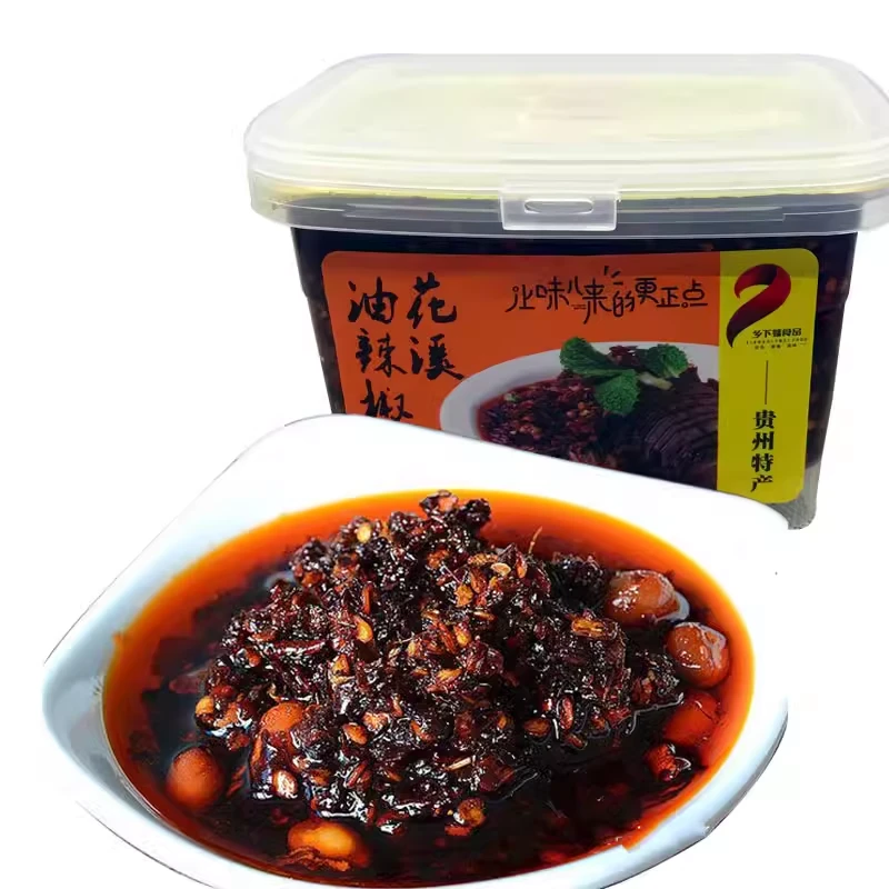 贵州贵阳特产乡下妹花溪油辣椒青岩鸡辣椒辣椒酱调味菜拌面粉380g