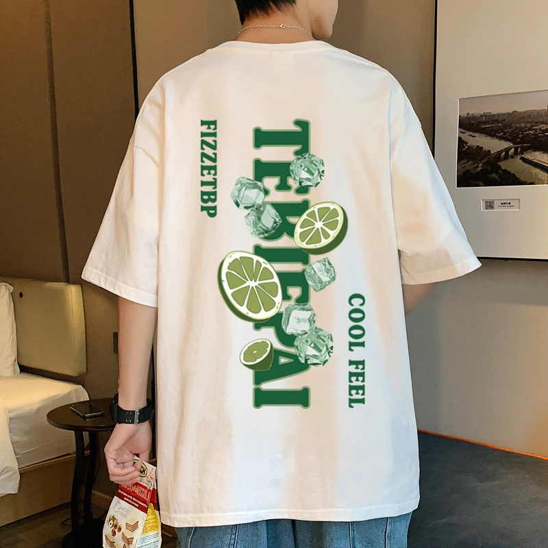 夏季纯棉短袖T恤男潮牌宽松大码200-300斤美式半袖上衣服ins潮流