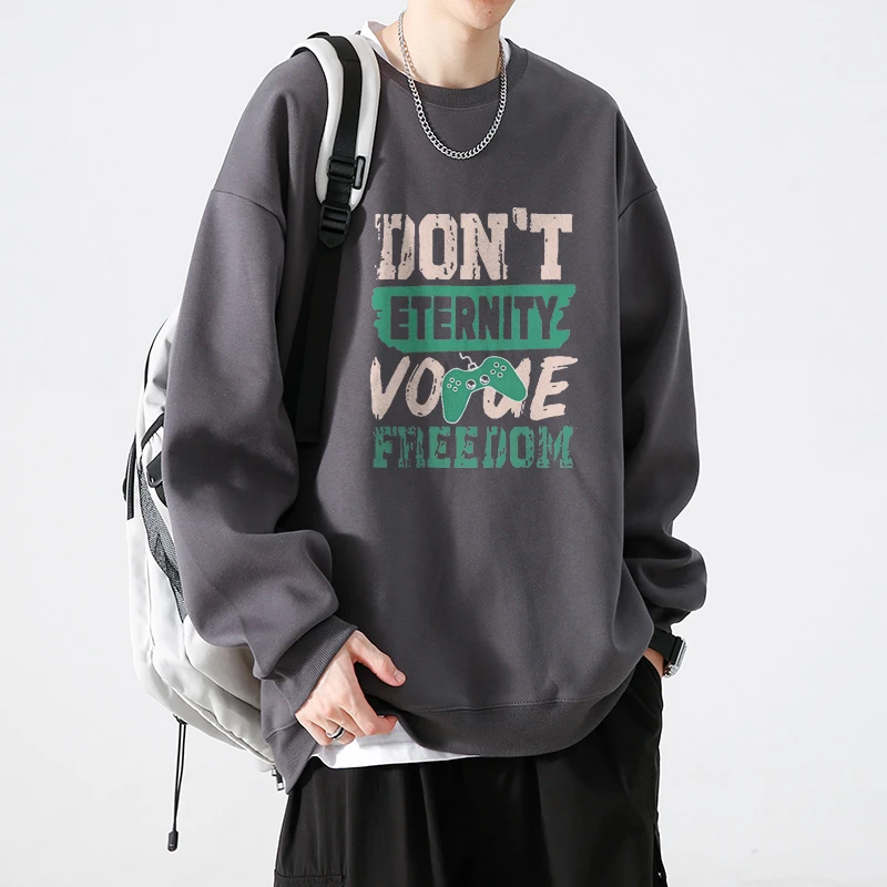 重磅圆领套头宽松2-300斤大码卫衣男士秋冬季加绒加厚ins潮流外套