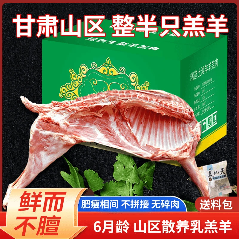 半只羊羊肉新鲜现杀甘肃高山散养火锅烧烤食材礼盒天然山区羔羊