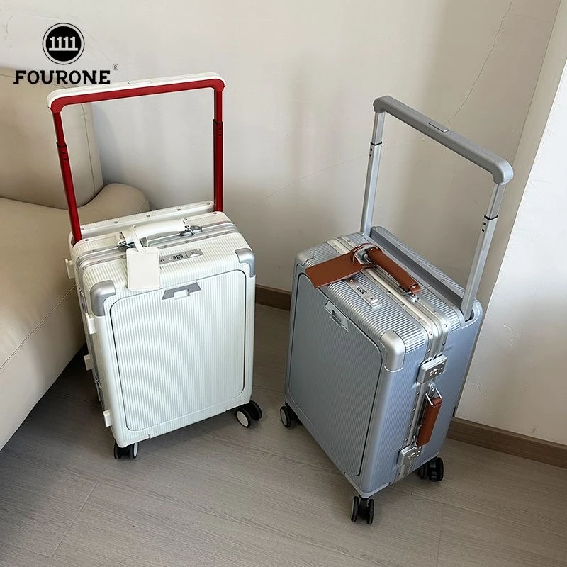 宽拉杆前开盖多功能行李箱20寸登机箱前置电脑箱拉杆旅行箱密码箱