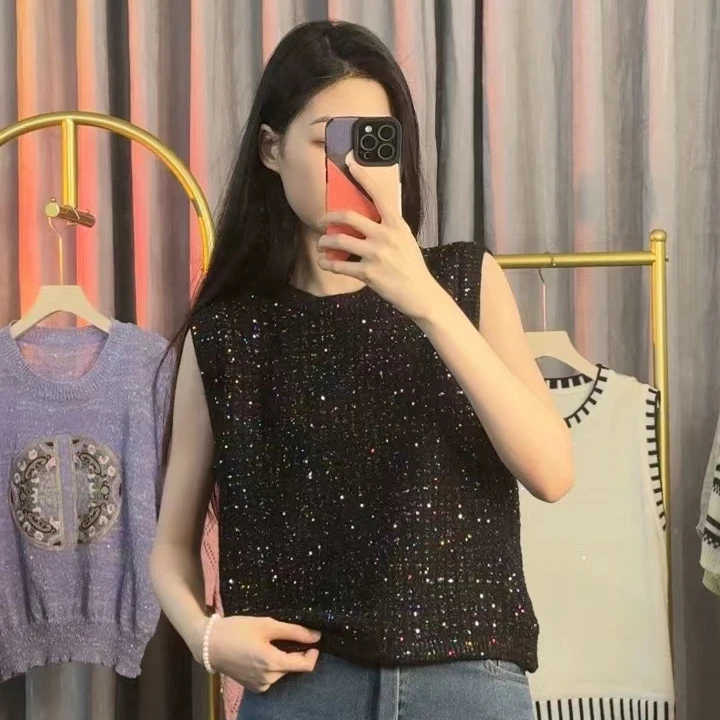 网红女装上衣气质时尚休闲马甲内搭毛衣针织衫女装圆领百搭