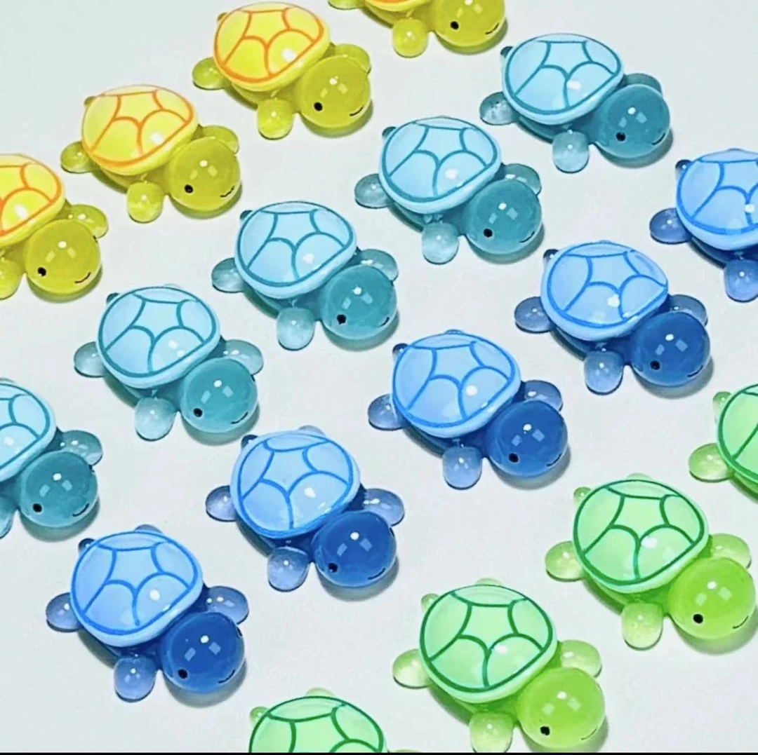 3.3cm《许愿＋开火车》可爱夜光乌龟对对碰玩具创意手工饰品
