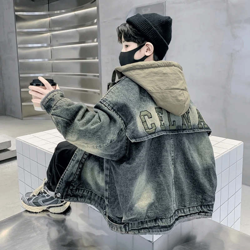 儿童装男童秋装外套春款款2025新款中大童男孩痞帅牛仔春秋季洋气