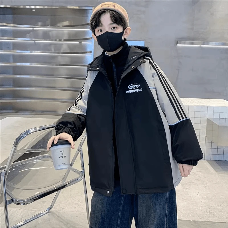 儿童装男童秋装外套2024新款中大童秋冬款夹棉三合一可拆卸冲锋衣