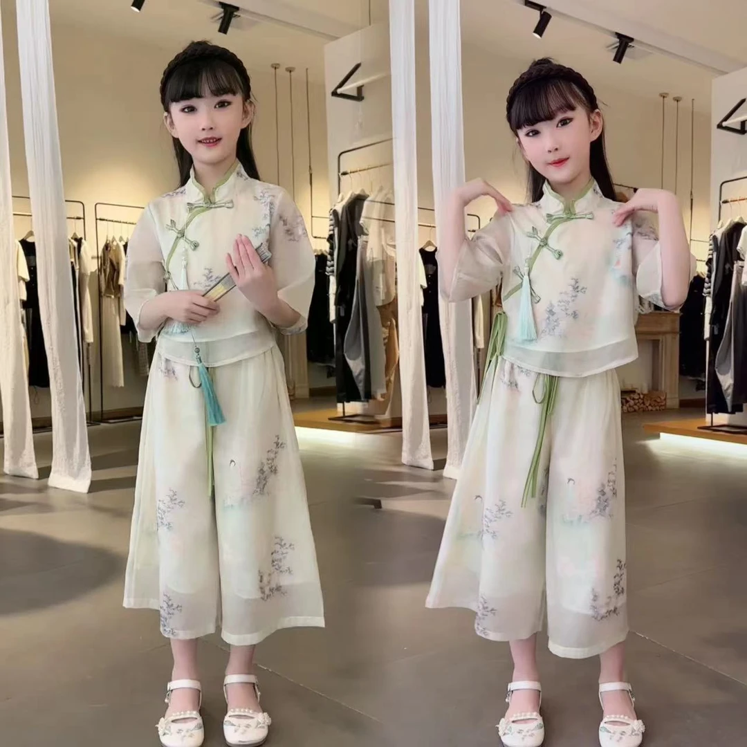 夏装2024新款宝宝中式改良汉服女童夏款儒裙超仙高级感两件套透气